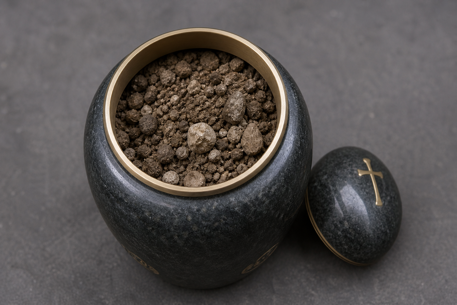 Urne con terra e pietre